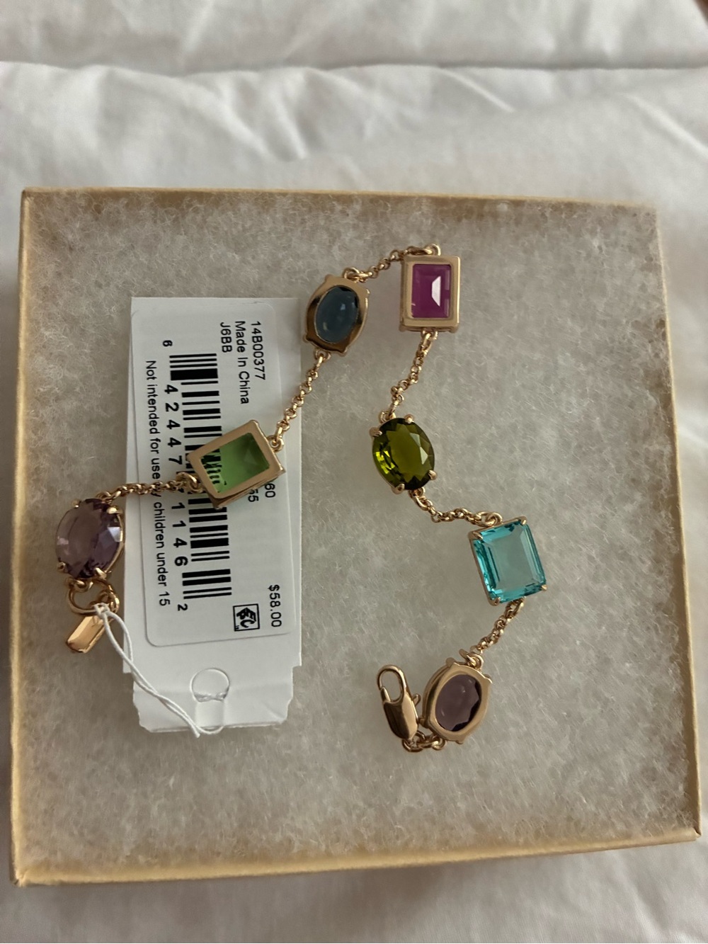 Ralph Lauren Gold-Tone Bracelet with Multicolor Gemstones - Picture 3 of 5
